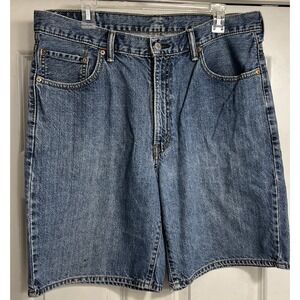 Levis 550 Jean Shorts Mens 36 Medium wash Denim Red Tab Relaxed‎ Fit